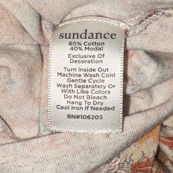 Sundance Madison Embroidered Patchwork Print Long Sleeve Tee - S - Picture 11 of 12